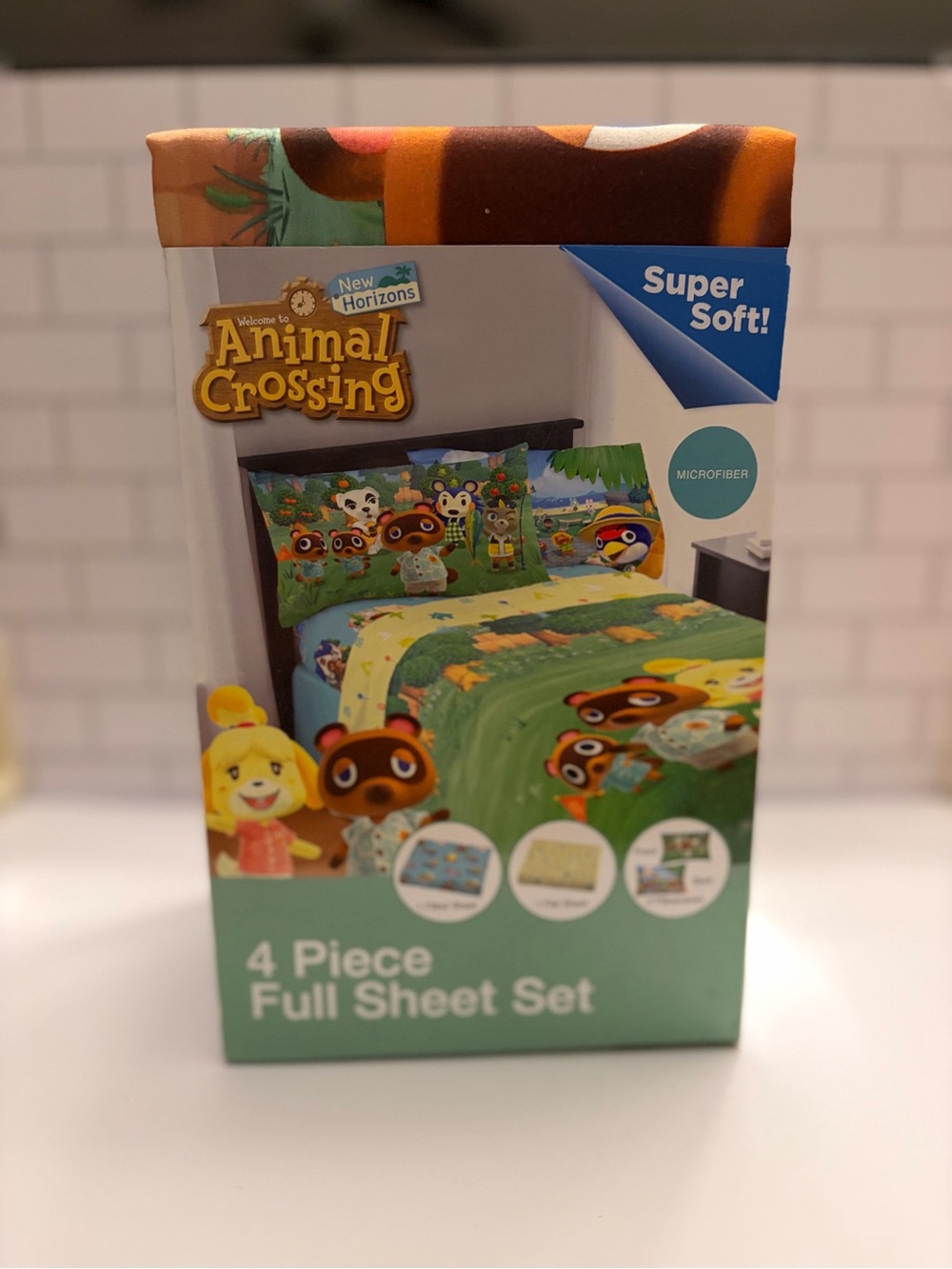 Animal Crossing New Horizons Full Sheet Set 4 Piece Bedding Kids Franco NIP NWT
